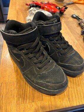 Toddler Boy Nike Court Borough Mid TRIPLE BLACK